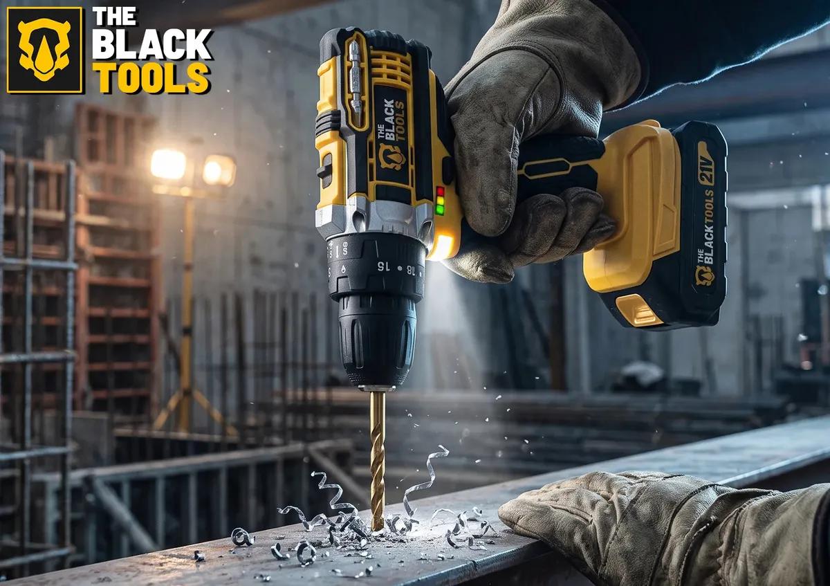 Parafusadeira Furadeira De Impacto The Black Tools Profissional TB-21PX 2 Baterias Com Maleta 60Hz Amarelo