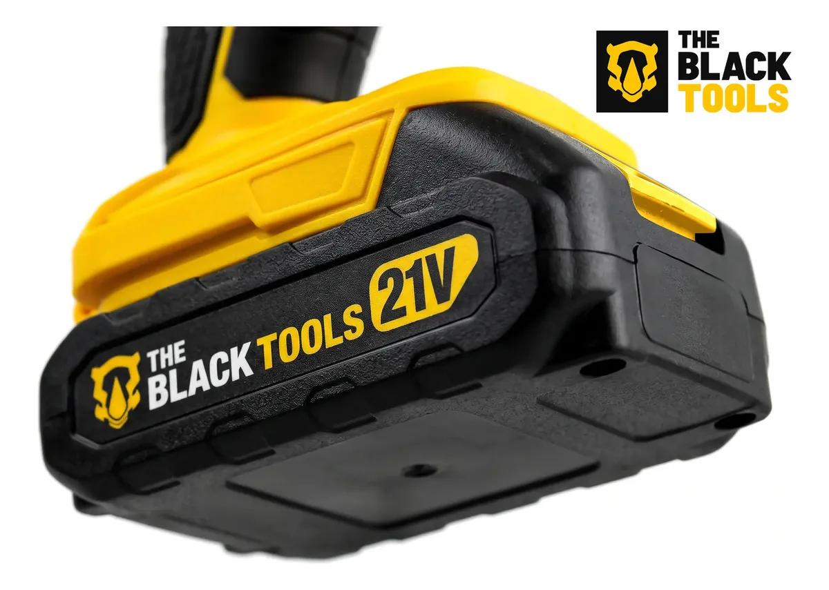 Parafusadeira Furadeira De Impacto The Black Tools Profissional TB-21PX 2 Baterias Com Maleta 60Hz Amarelo