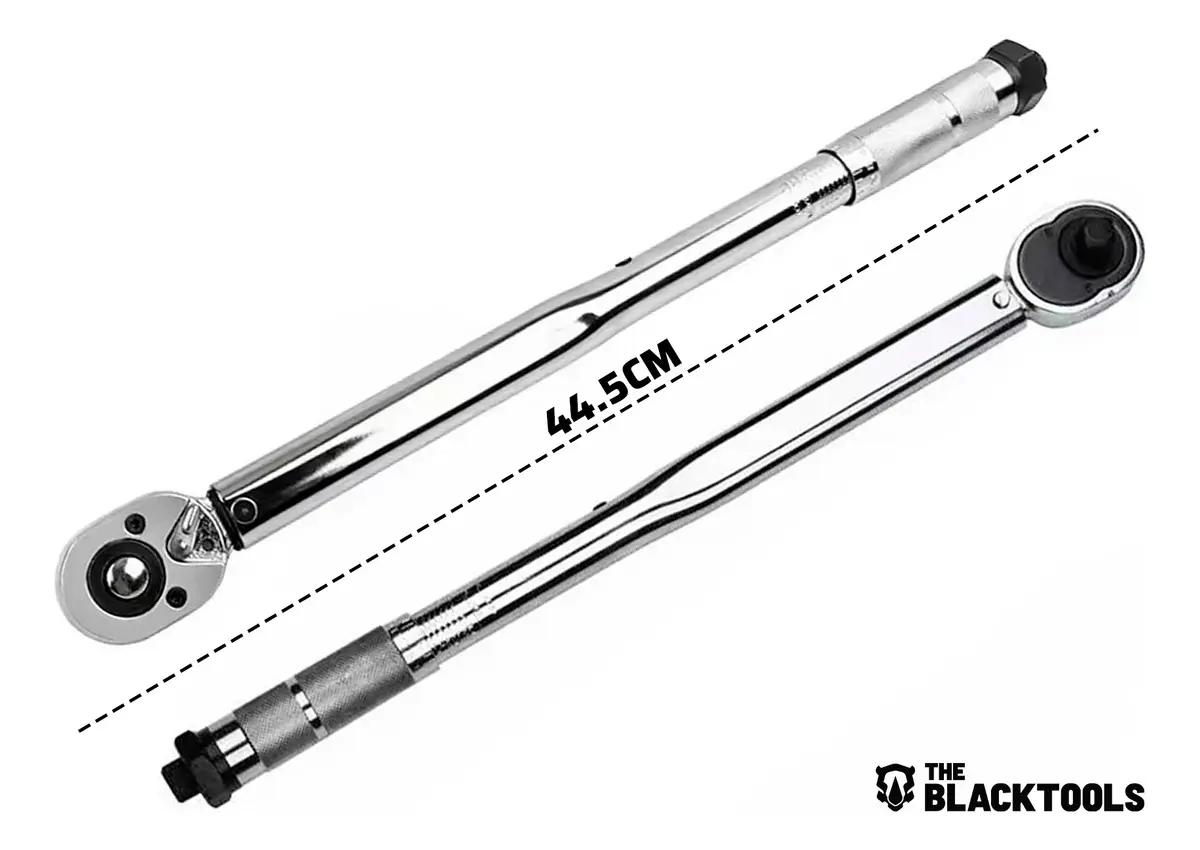 Torquímetro De Estalo Click Para Soquete 1/2 Pol 28-210 Nm 2.8 A 21kg Reversível Ajustável Com Estojo The Black Tools