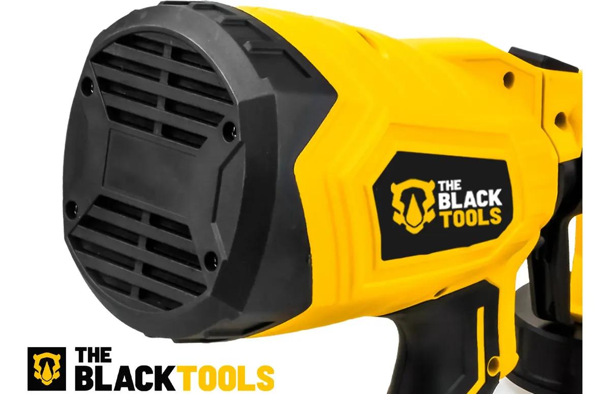 Pistola De Pintura E Pulverizadora Elétrica Portátil Hvlp 1.250l C/5 Bicos E Acessórios 600w Tpp150 The Black Tools