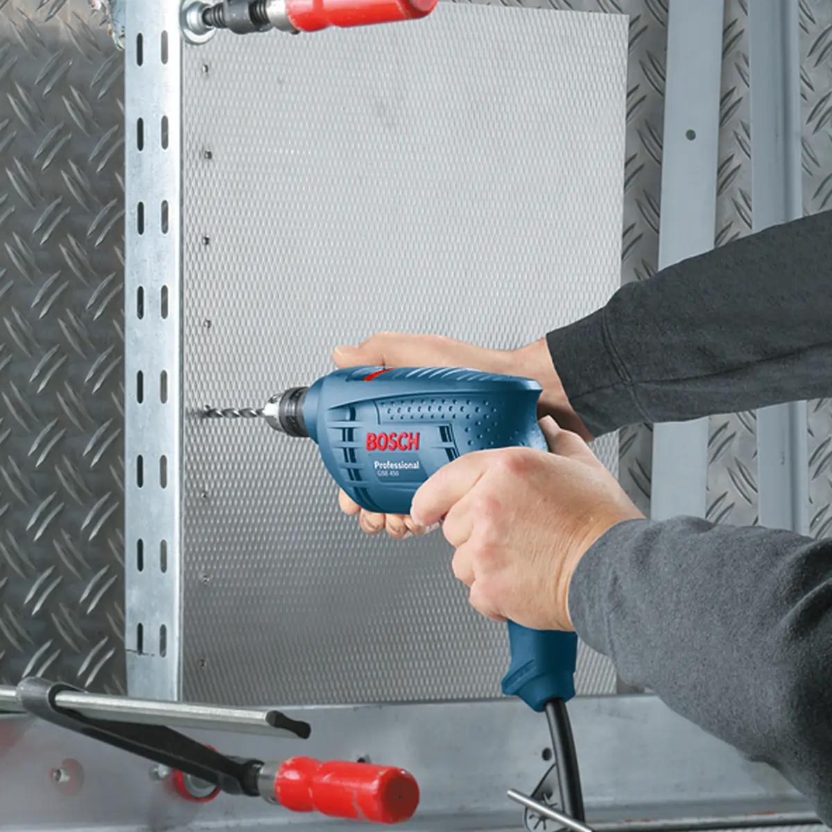 Furadeira De Impacto Bosch Gsb 450 Re 450w Concreto E Metal Cor Azul-escuro Frequência 60