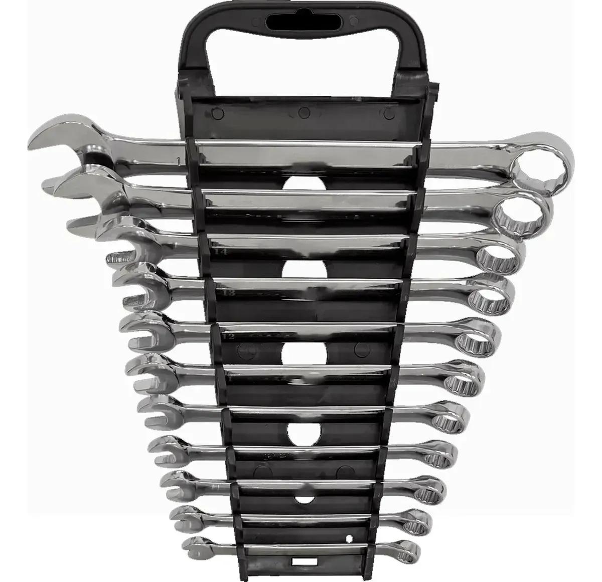 Jogo De Chave Boca E Estrela Combinada 12 Pçs Aço 6 22 Mm Cromada IF-12 The Black Tools