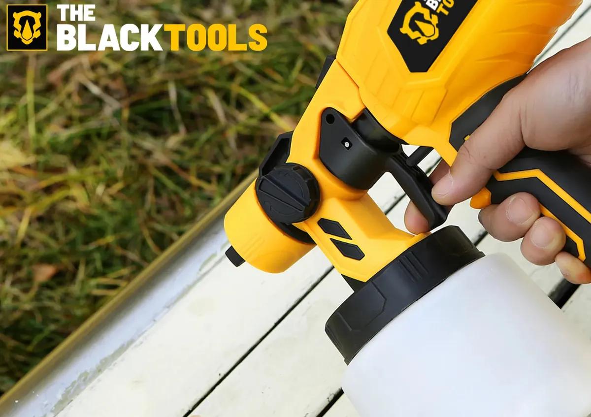 Pistola De Pintura E Pulverizadora Elétrica Portátil Hvlp 1.250l C/5 Bicos E Acessórios 600w Tpp150 The Black Tools