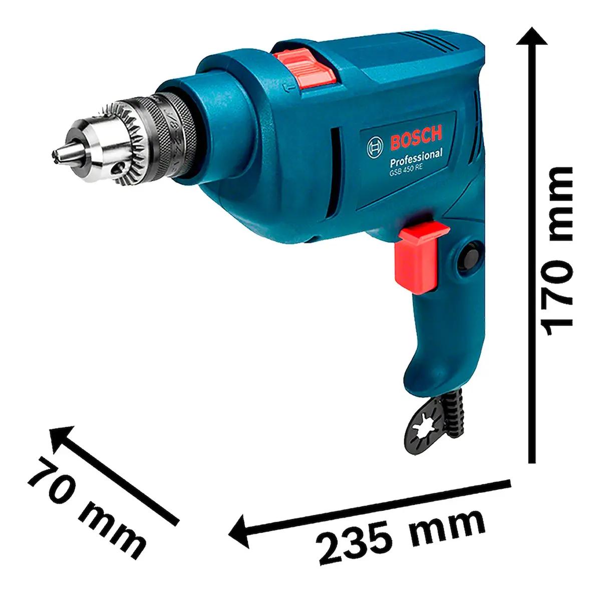 Furadeira De Impacto Bosch Gsb 450 Re 450w Concreto E Metal Cor Azul-escuro Frequência 60