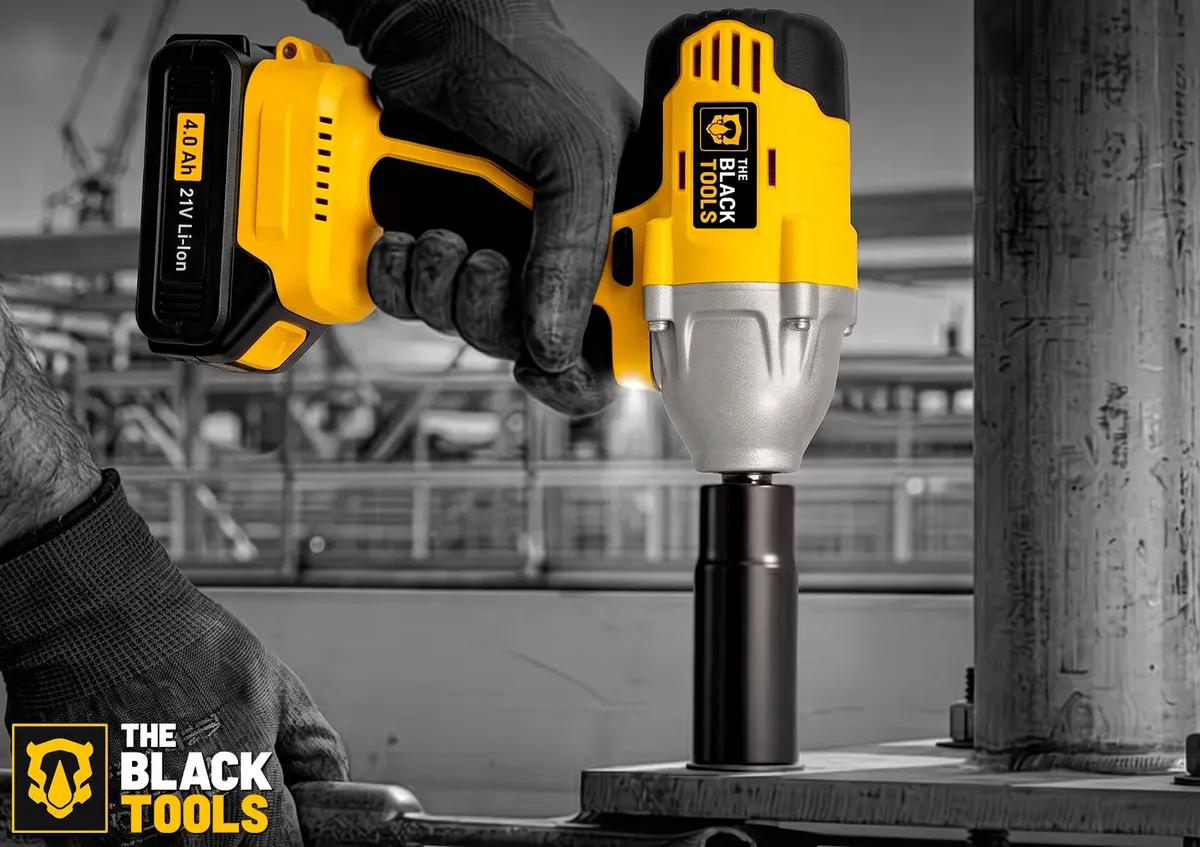 Chave De Impacto A Bateria 21V 1/2" Pol 2400 Rpm Bivolt Com Acessórios E Maleta The Black Tools