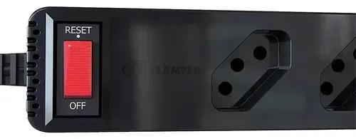 Filtro de Linha com Protetor de Surto DPS iClamper Energia 5 Tomadas 3 Pinos 10 Amperes com Tecnologia LCF Anti Raio Clamper Cor Preto