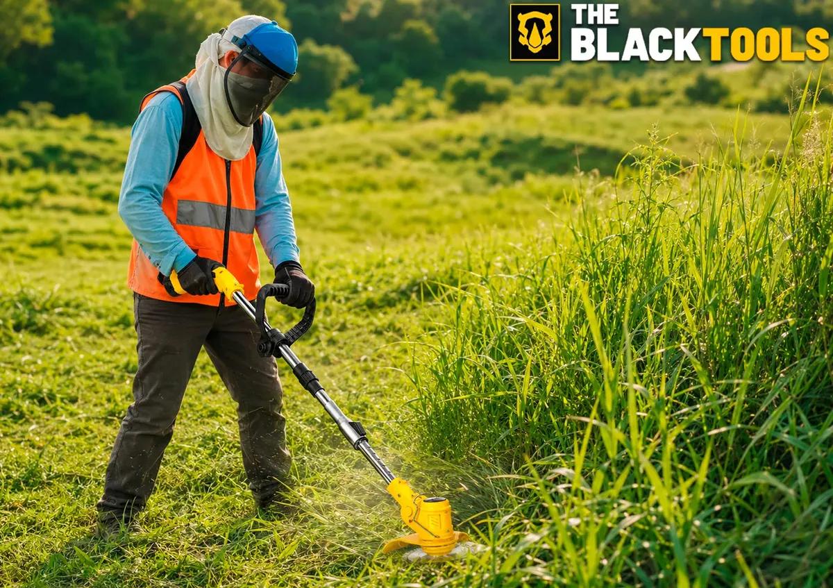Roçadeira Aparador Grama A Bateria Recarregável 460w Profissional Com Acessórios Tcg12b The Black Tools