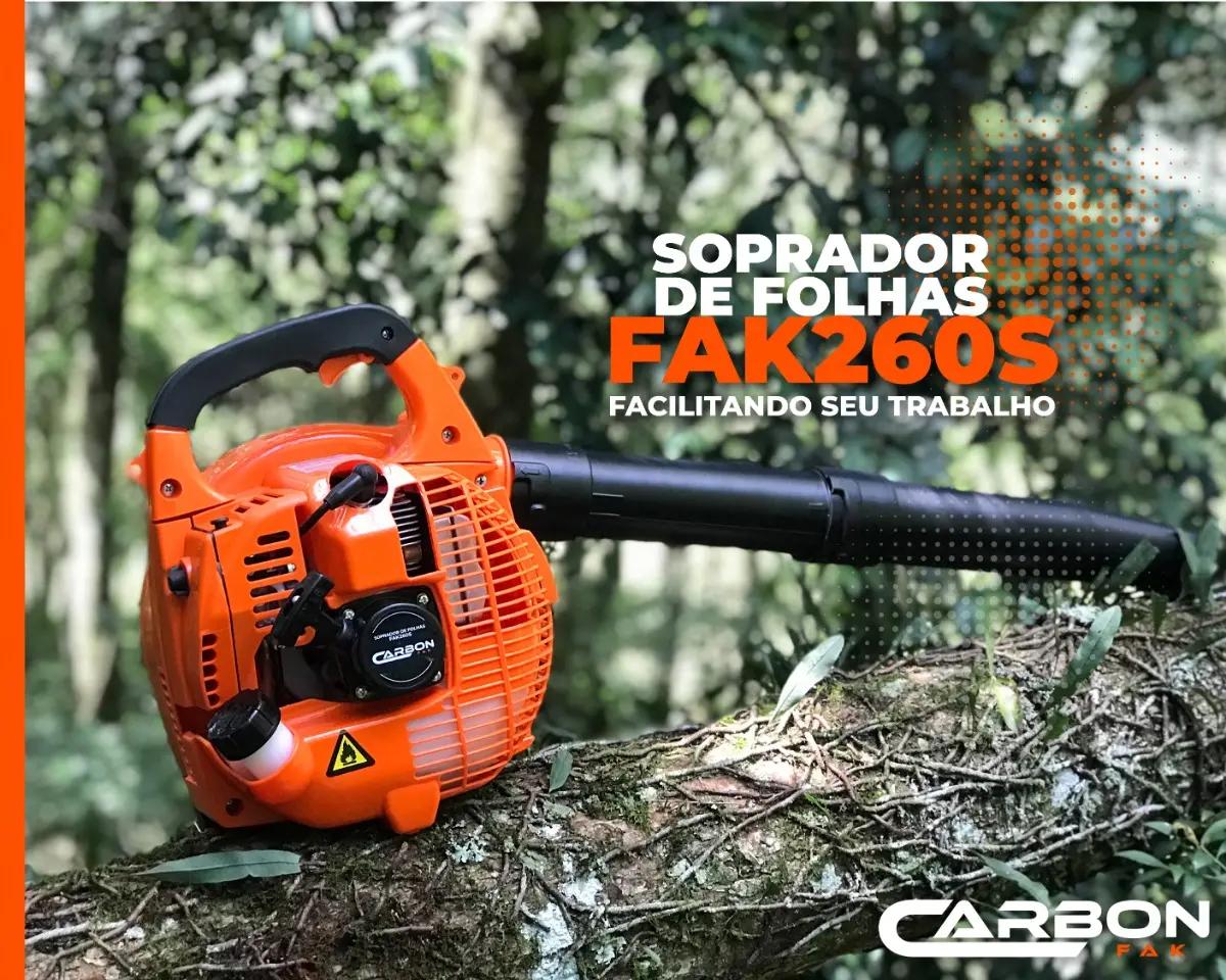 Soprador de folhas lateral Fak260S 2T 26Cc 0,90Hp Carbon Fak cor laranja profissional a gasolina
