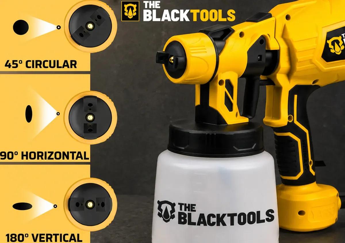Pistola De Pintura E Pulverizadora Elétrica Portátil Hvlp 1.250l C/5 Bicos E Acessórios 600w Tpp150 The Black Tools