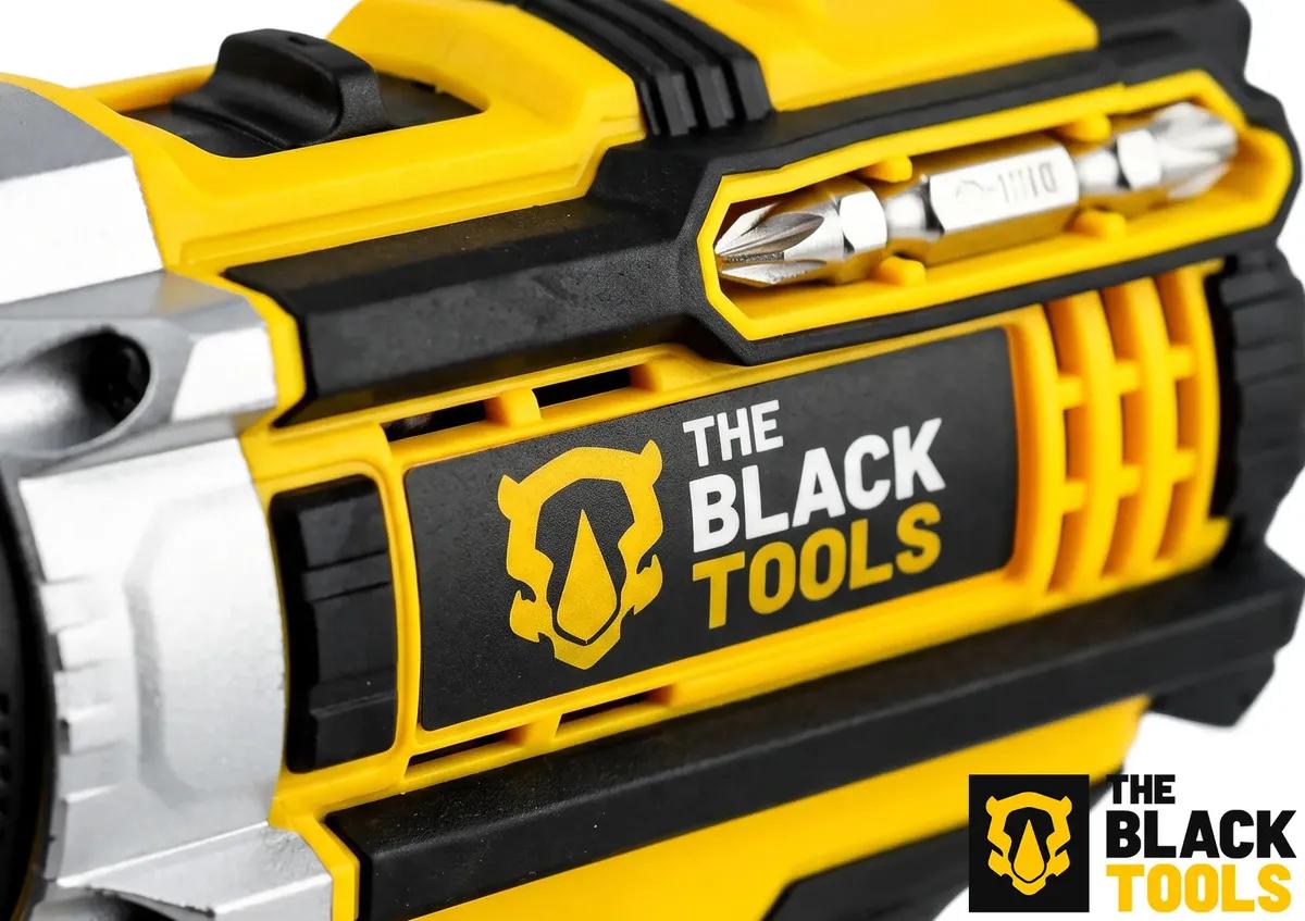 Parafusadeira Furadeira De Impacto The Black Tools Profissional TB-21PX 2 Baterias Com Maleta 60Hz Amarelo
