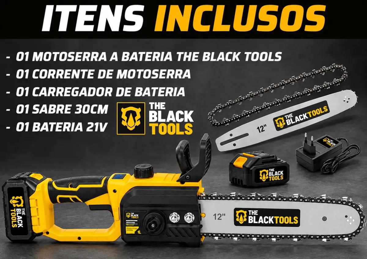 Moto Serra Elétrica 12 Polegadas a Bateria 21V Portátil Recarregável Profissional Para madeiral TCS21B The Black Tools