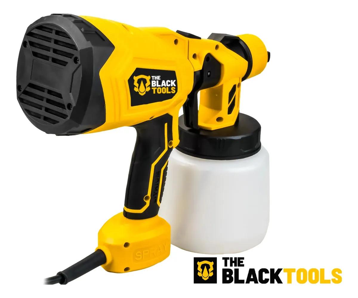 Pistola De Pintura E Pulverizadora Elétrica Portátil Hvlp 1.250l C/5 Bicos E Acessórios 600w Tpp150 The Black Tools