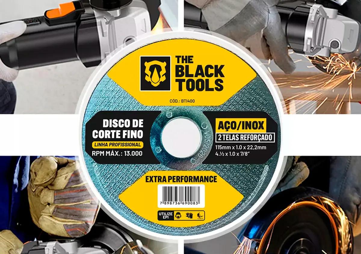 Disco Corte Fino Inox 4.1/2 X 1,0mm Para Esmerilhadeira 100 Peças The Black Tools