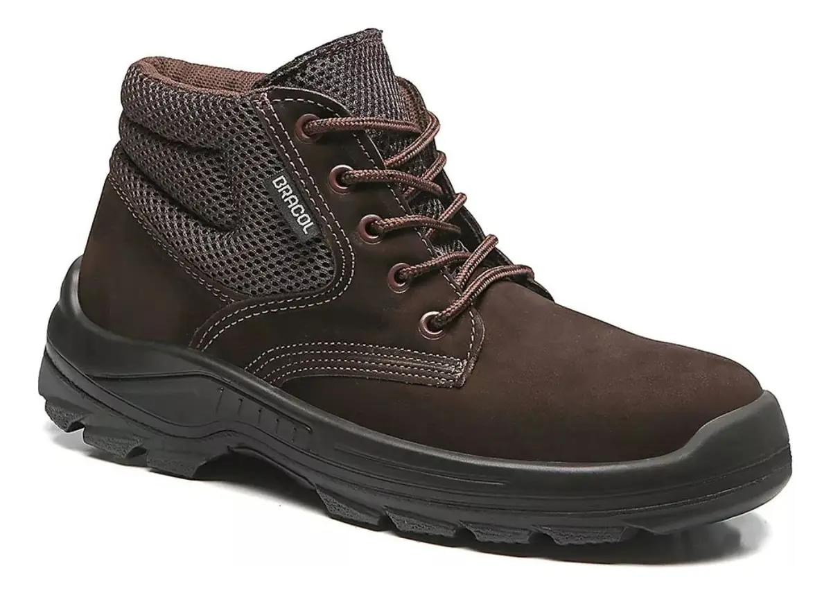 Bota Botina Segurança Bracol Sapato Coturno Nobuck Com Ca