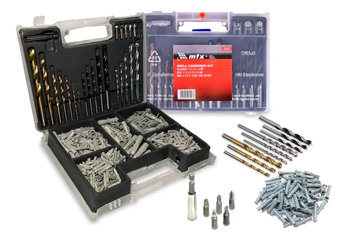 Furadeira de Impacto Bosch 450W 10mm GSB 450 RE com Jogo de Brocas Bits 300 Peças
