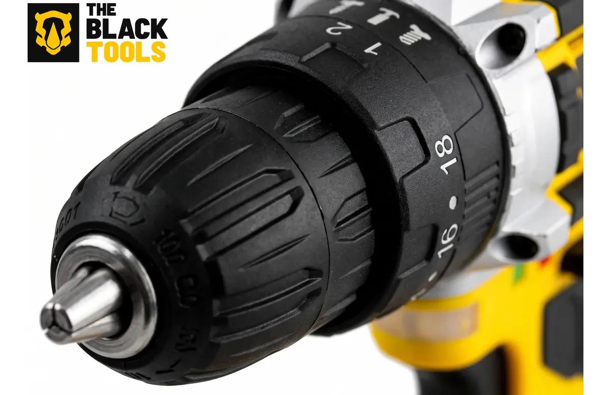 Parafusadeira Furadeira De Impacto The Black Tools Profissional TB-21PX 2 Baterias Com Maleta 60Hz Amarelo