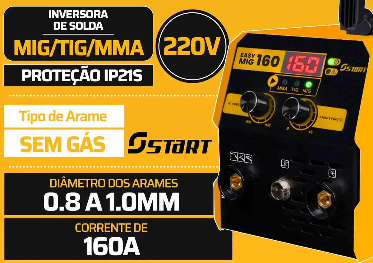 Maquina Inversora Solda Mig 160a 3 Em 1 Tig Lift Acessórios