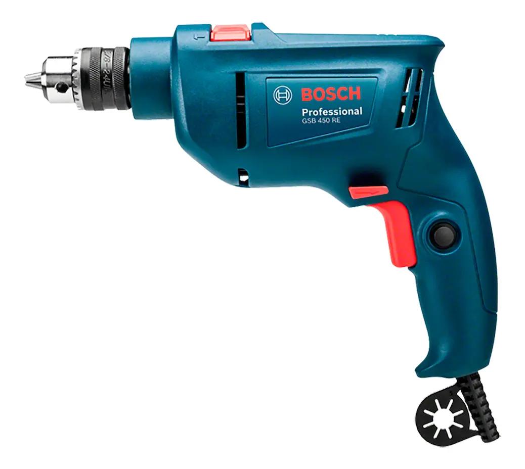 Furadeira De Impacto Bosch Gsb 450 Re 450w Concreto E Metal Cor Azul-escuro Frequência 60