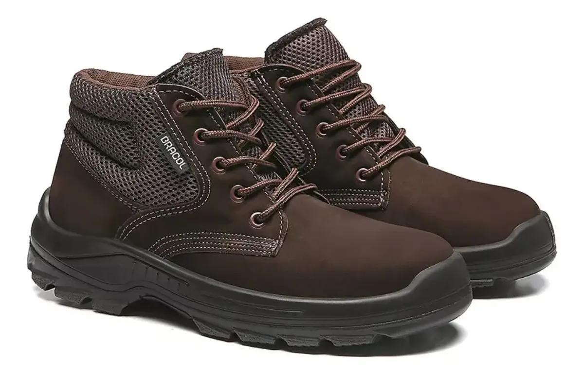 Bota Botina Segurança Bracol Sapato Coturno Nobuck Com Ca