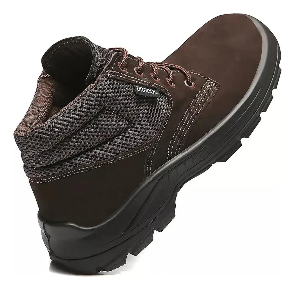 Bota Botina Segurança Bracol Sapato Coturno Nobuck Com Ca