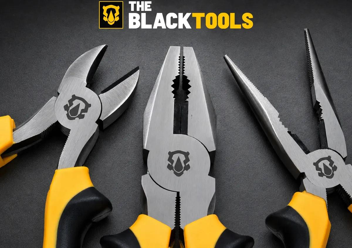 Kit Jogo De Alicates Universal Corte Bico E Pressão 4 Peças Profissional BKA400 The Black Tools
