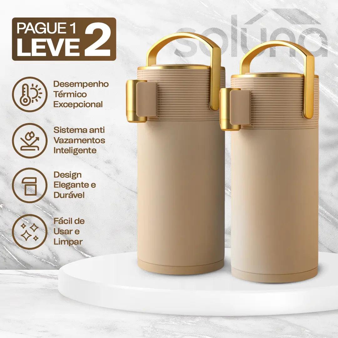 Garrafa Térmica CaféLux® com Conjunto 4 Xícaras de Porcelana