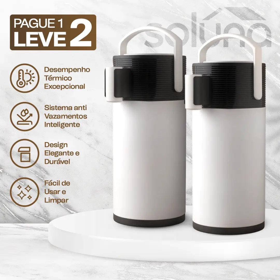 Garrafa Térmica CaféLux® com Conjunto 4 Xícaras de Porcelana