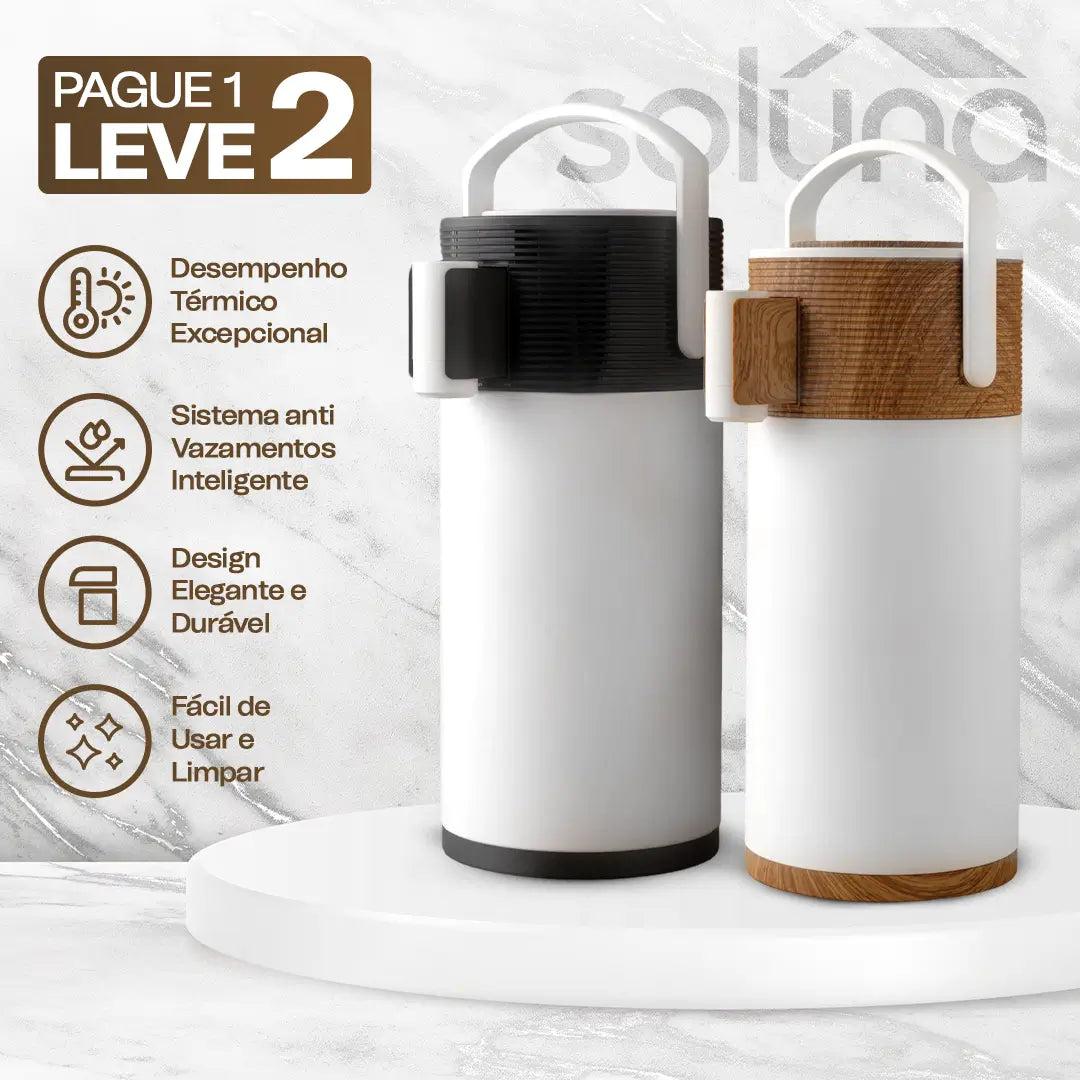 Garrafa Térmica CaféLux® com Conjunto 4 Xícaras de Porcelana