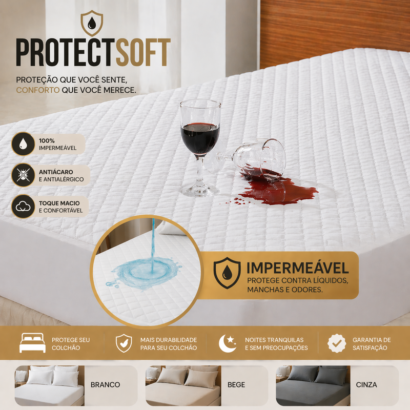 ProtectSoft Capa Impermeável Premium com 2 Fronhas