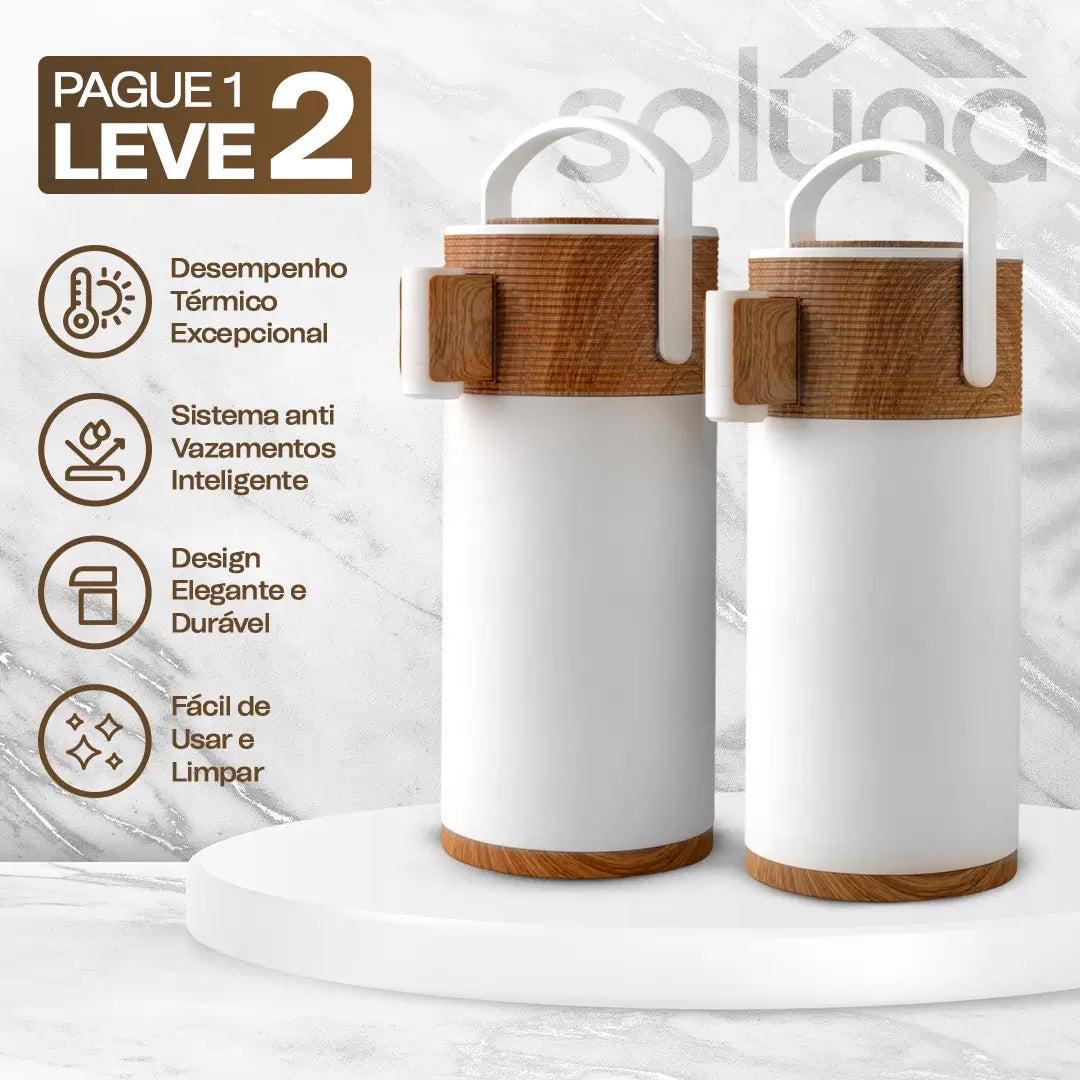 Garrafa Térmica CaféLux® com Conjunto 4 Xícaras de Porcelana