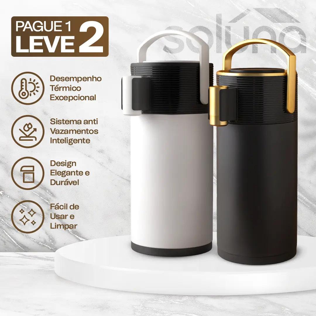 Garrafa Térmica CaféLux® com Conjunto 4 Xícaras de Porcelana