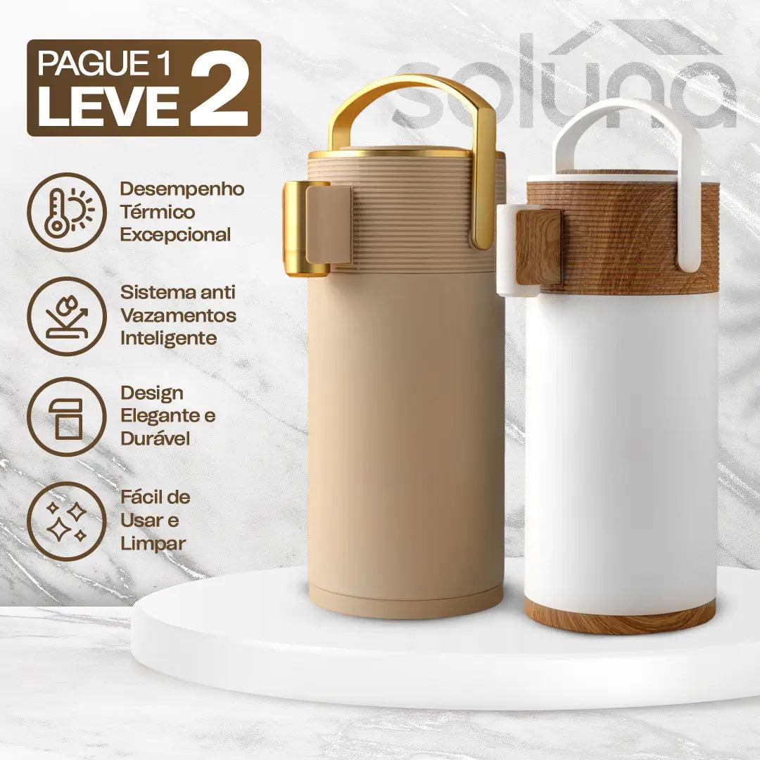 Garrafa Térmica CaféLux® com Conjunto 4 Xícaras de Porcelana