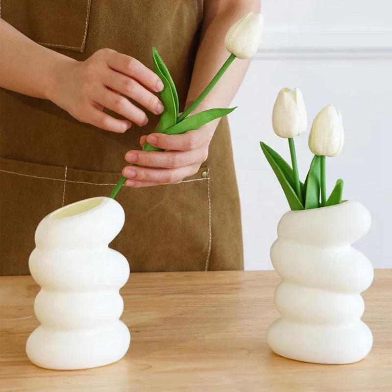 Vaso Minimalista Espiral Nórdico para Decoração