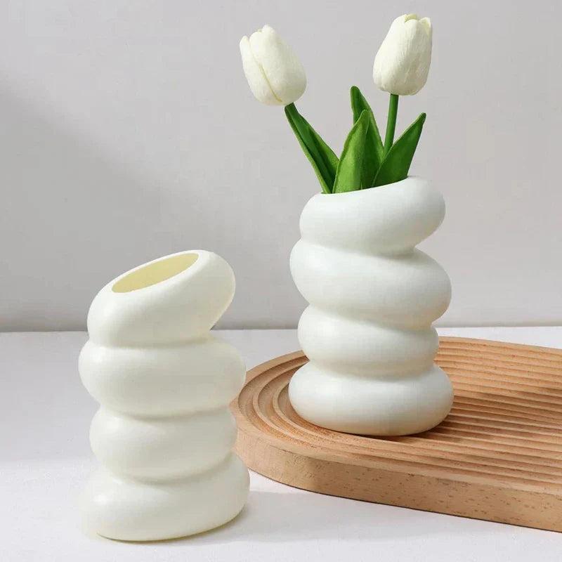 Vaso Minimalista Espiral Nórdico para Decoração