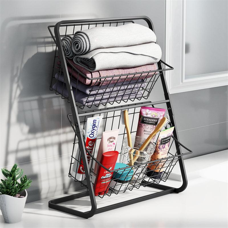 Cesto Organizador Duplo de Cozinha de Inox | DuoOrganize