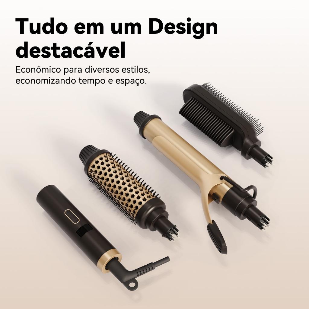 GOKOCO 3 Em 1 Multifuncional Paramodelar Modelador De Cachos Aparelho Cabelo liso Cachos Curtos E Grandese Ondulados
