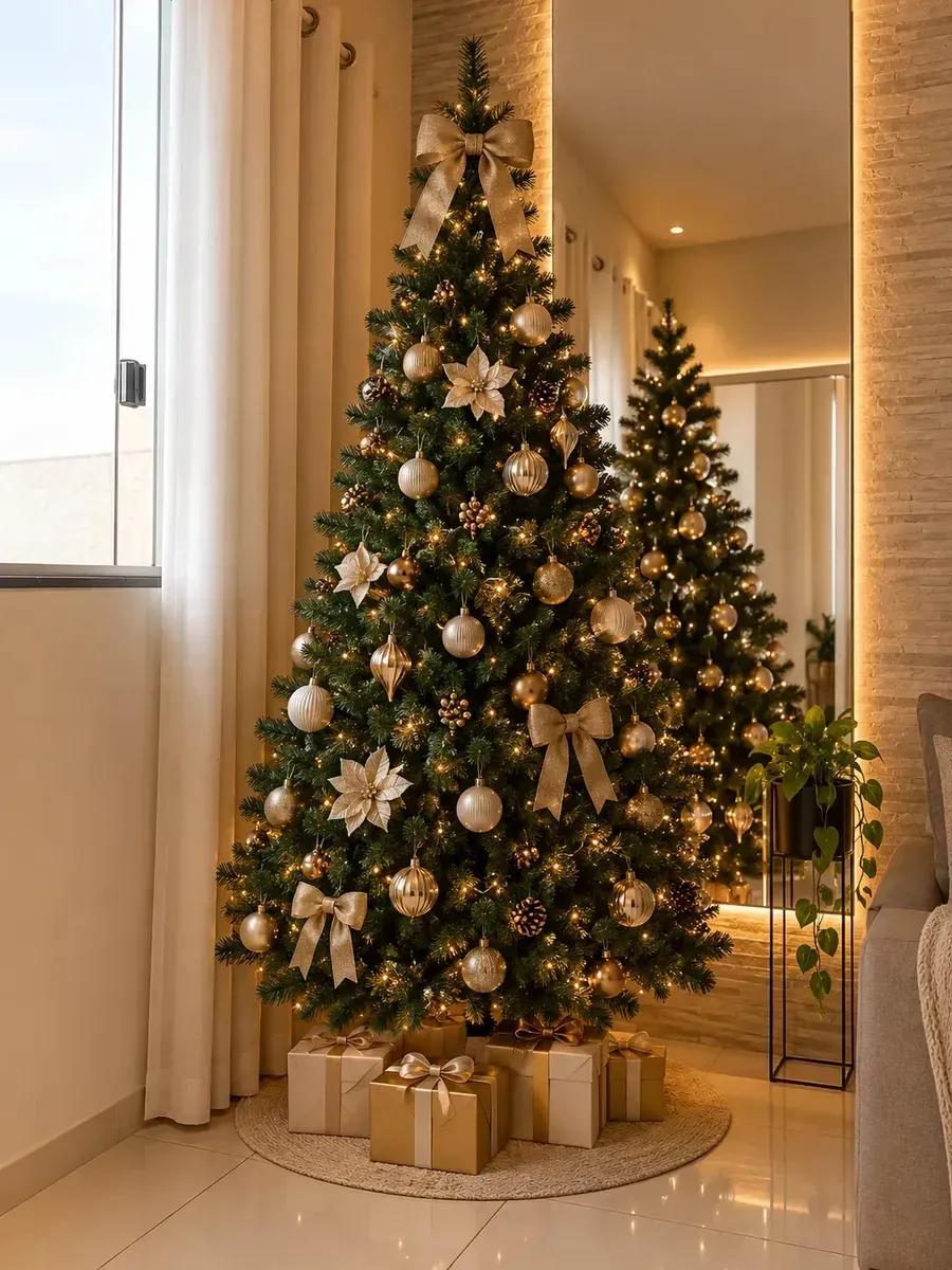 Árvore De Natal 1,80 Metros 850 Galhos Grande Pinheiro Verde Luxo Cheia Galho Grosso 180cm Pé De Ferro Enfance