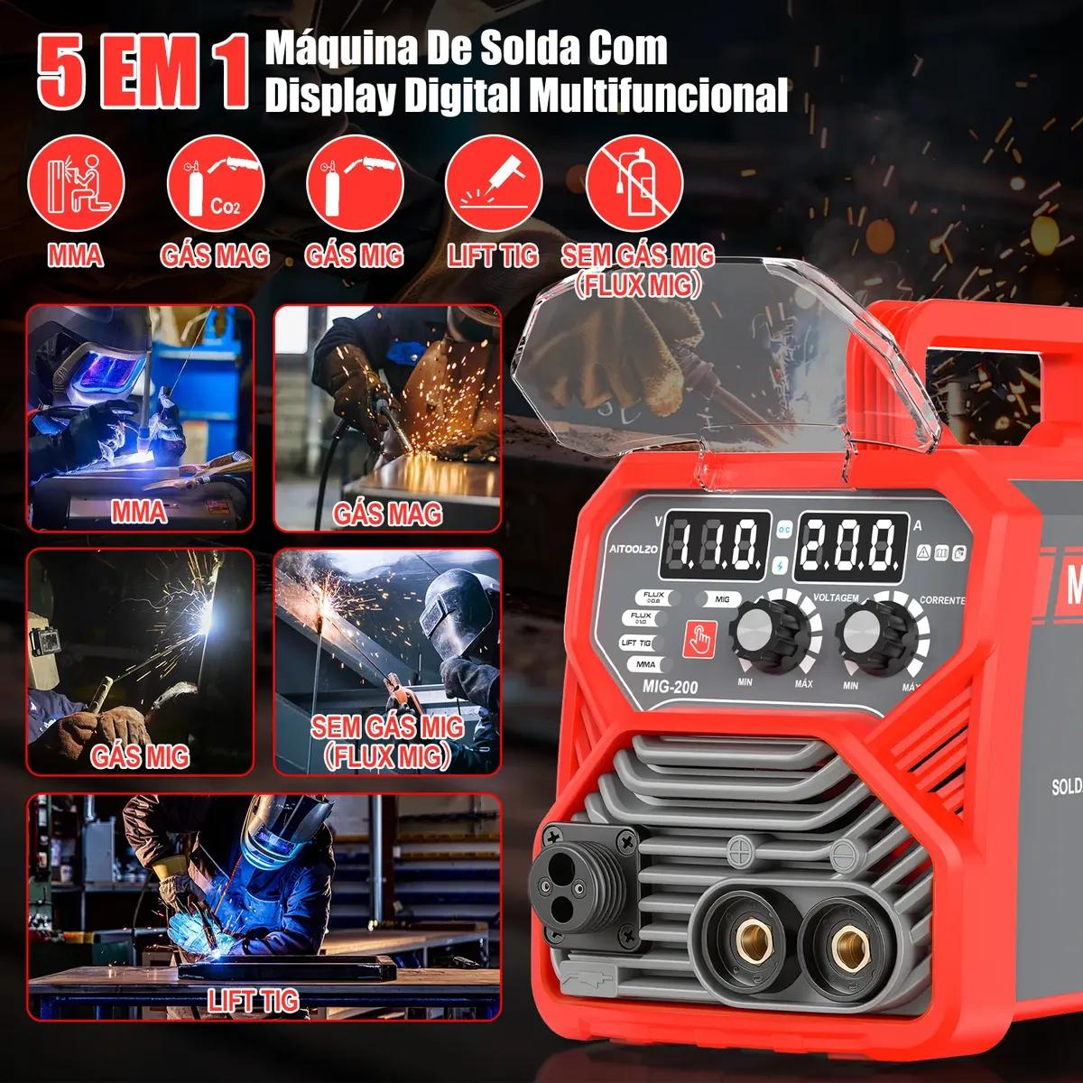 Máquina Solda Sem Gás/gás 5 Em 1 C/tampa Para Led Aitoolzo
