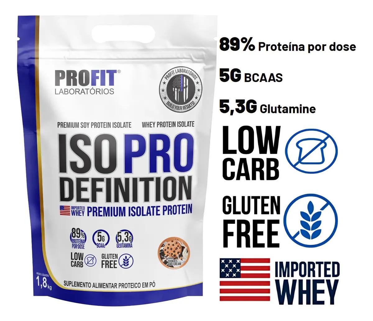Iso Pro Definition Premium Isolate Protein Profit Refil 1.8kg Sabor Cookies And Cream