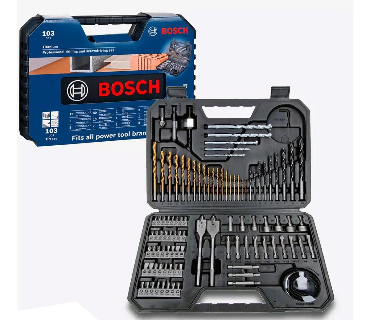 Jogo De Brocas Bits 103 Peças Bosch Com Maleta Profissional