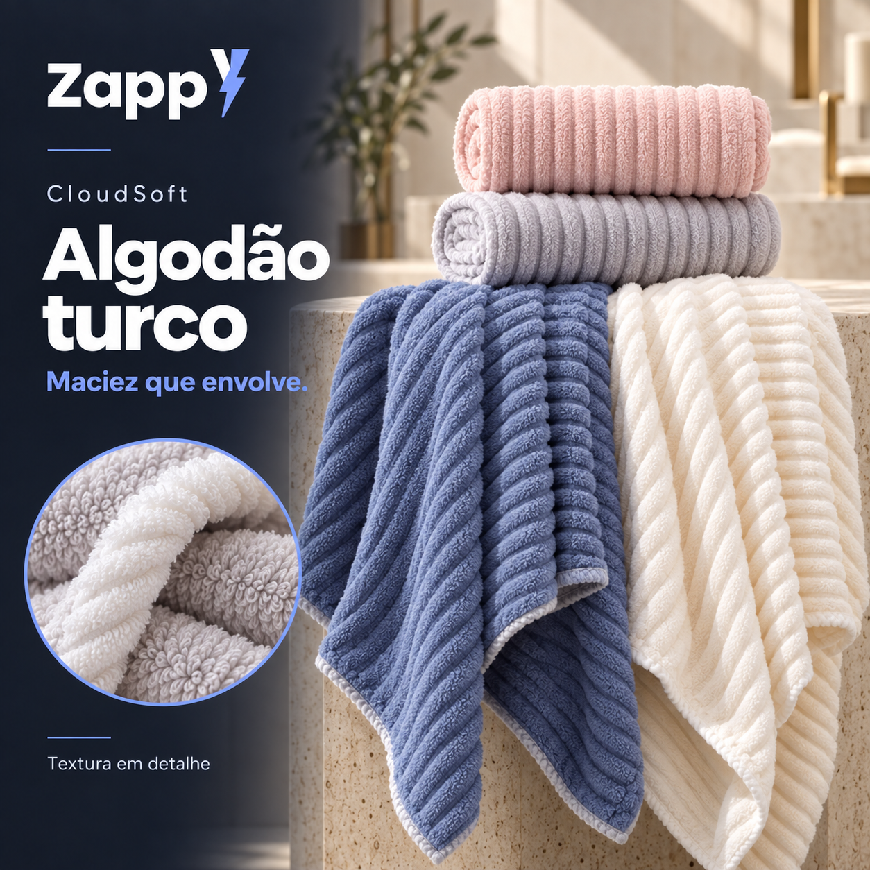 Toalhas Banho Gigante Fio Penteado Lumina