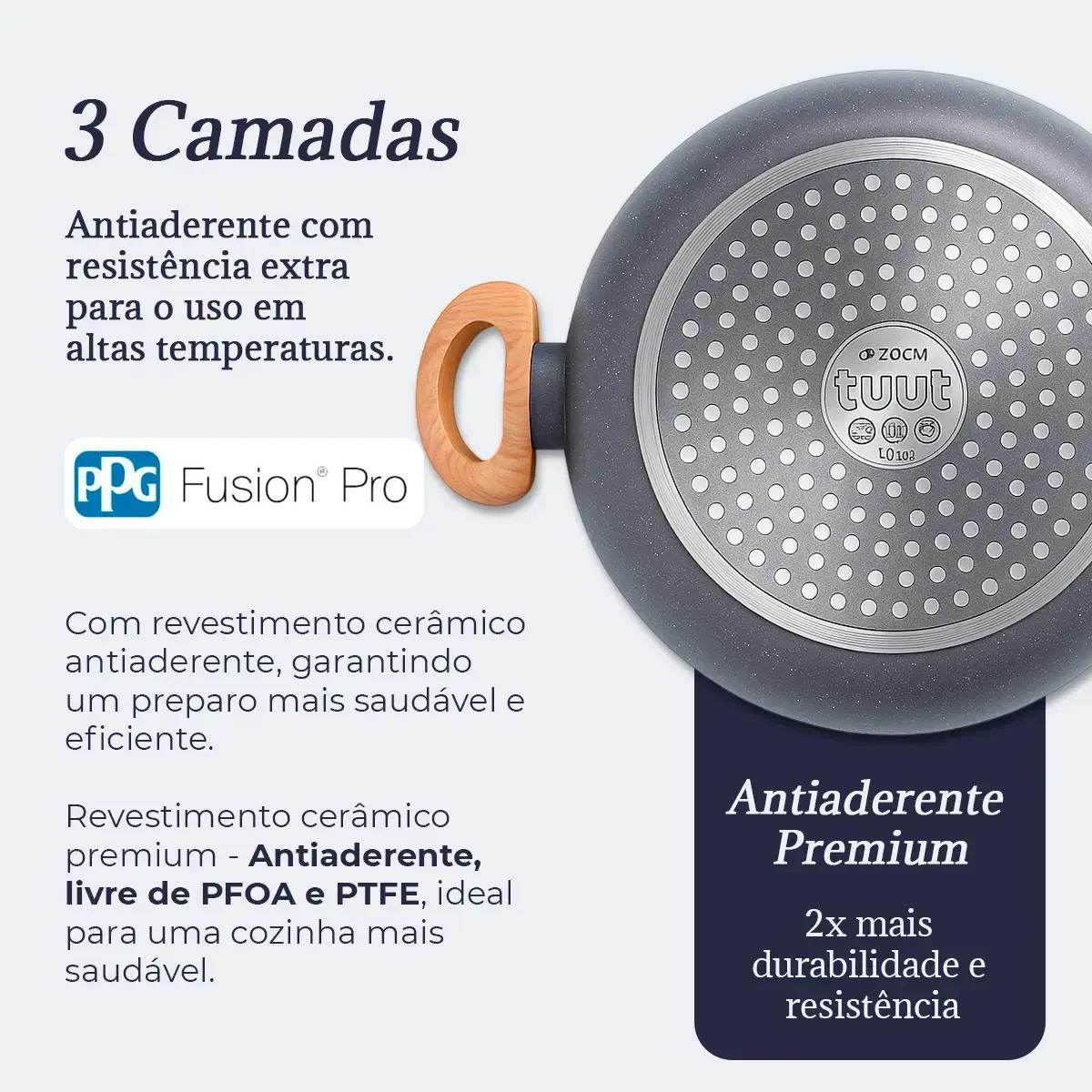 Jogo De Panelas Induçao Antiaderente Cerâmica 10 Peças Ppg Pfoa Free Grafite