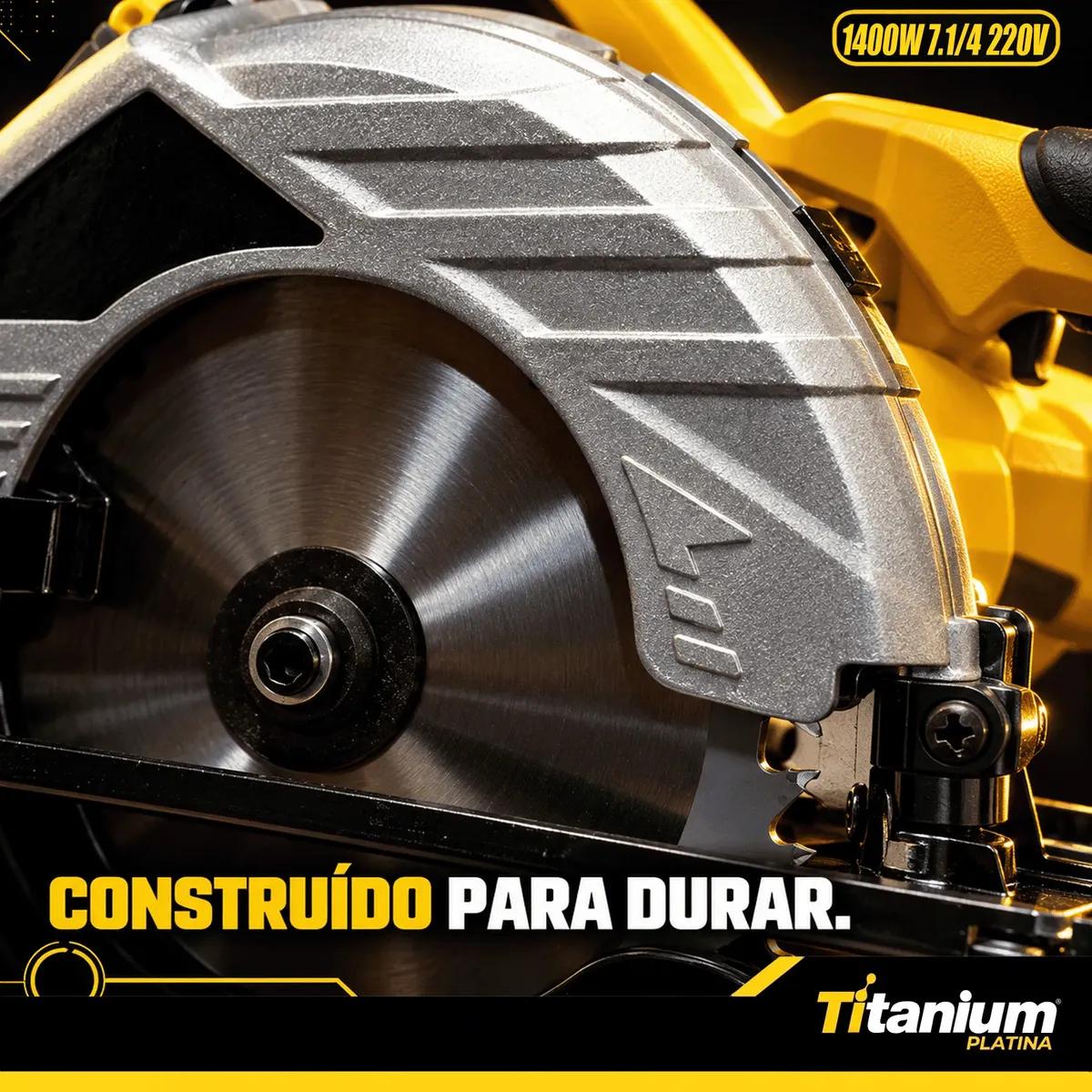 Serra Circular 1400W 7.1/4 220v Alta Potência Titanium