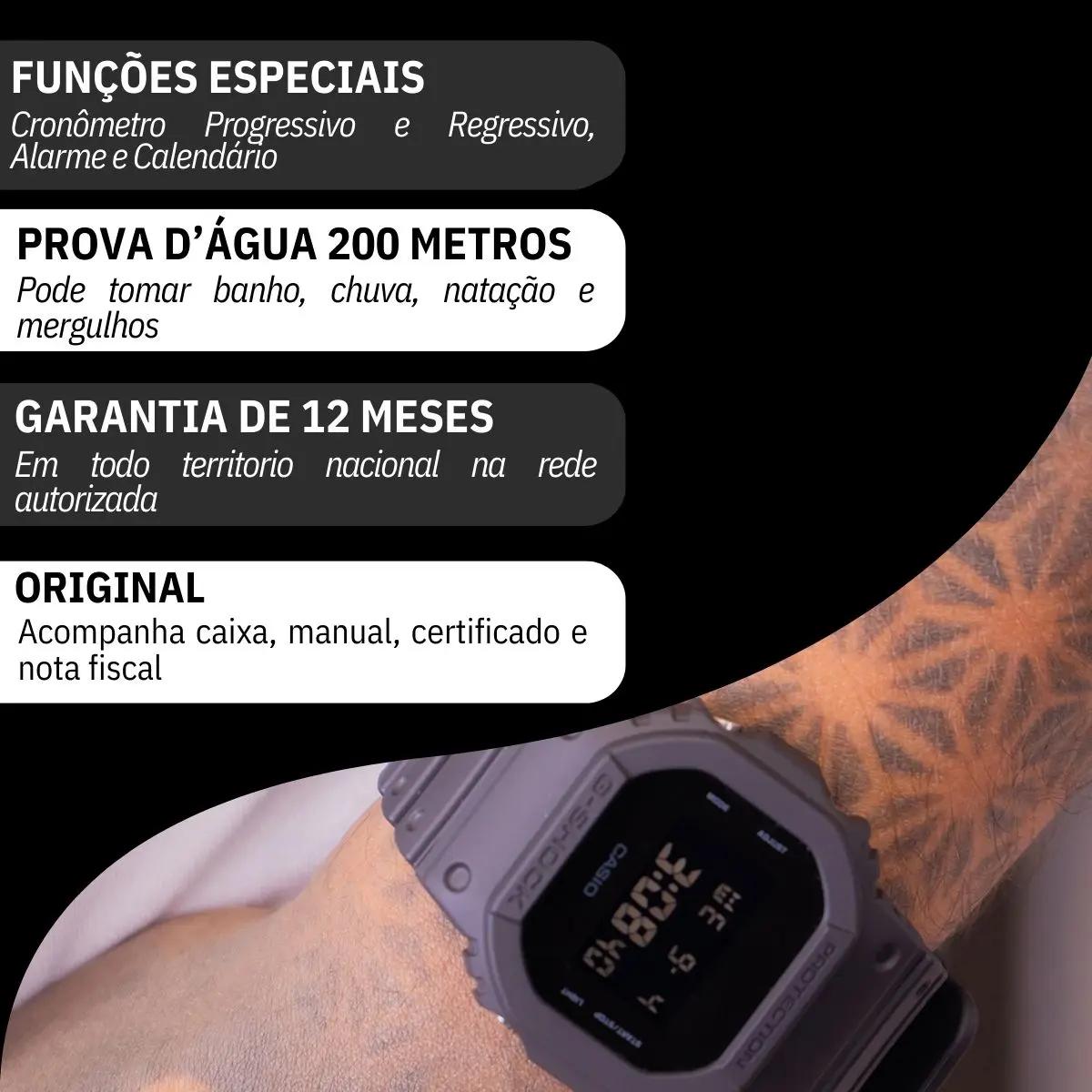 Relógio Casio Masculino G-shock Digital Preto Dw-5600bb-1dr