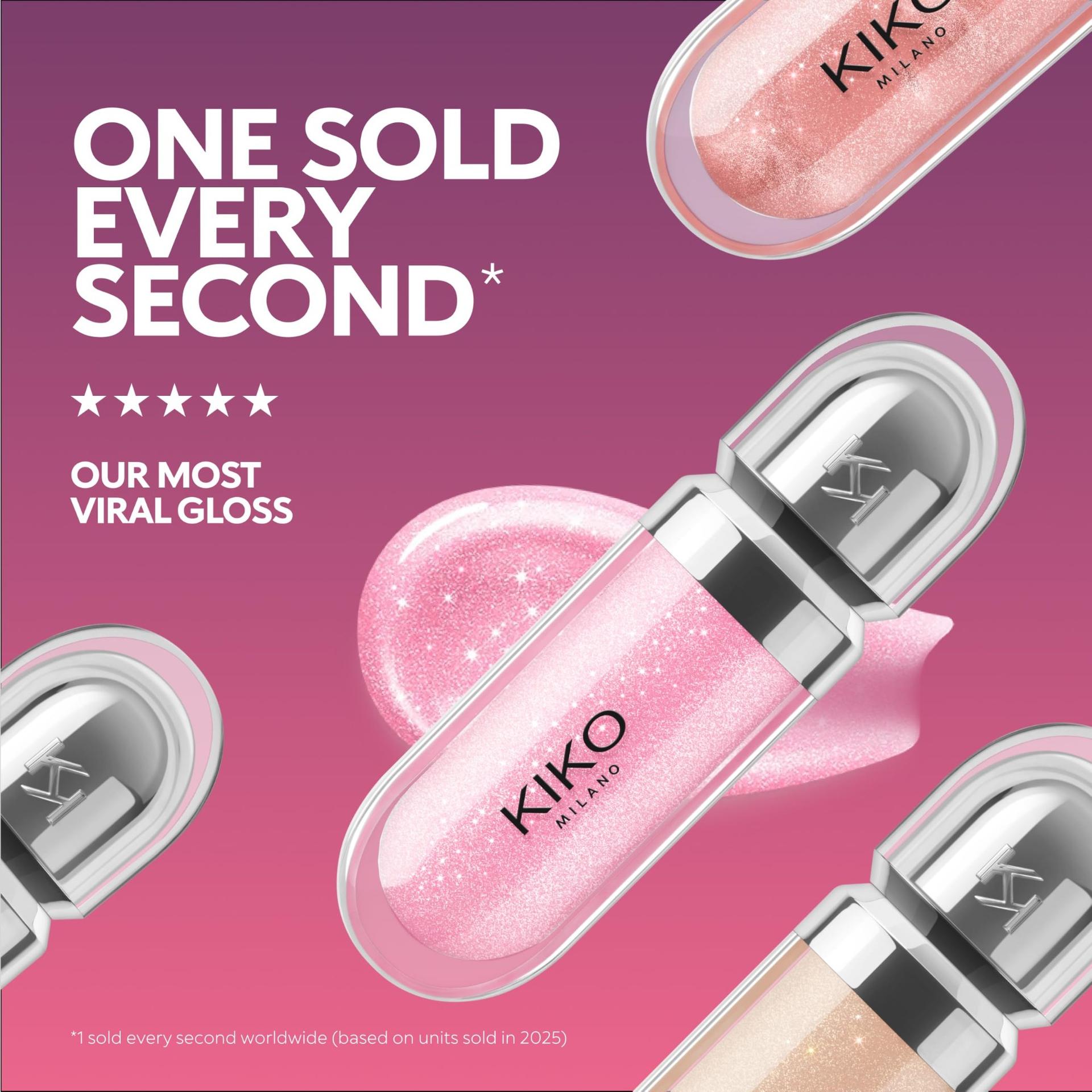 KIKO MILANO, 3D Hydra Lipgloss, Gloss Hidratante Para Os Lábios, Com Efeito 3D, Fórmula Com Extrato de Bidens