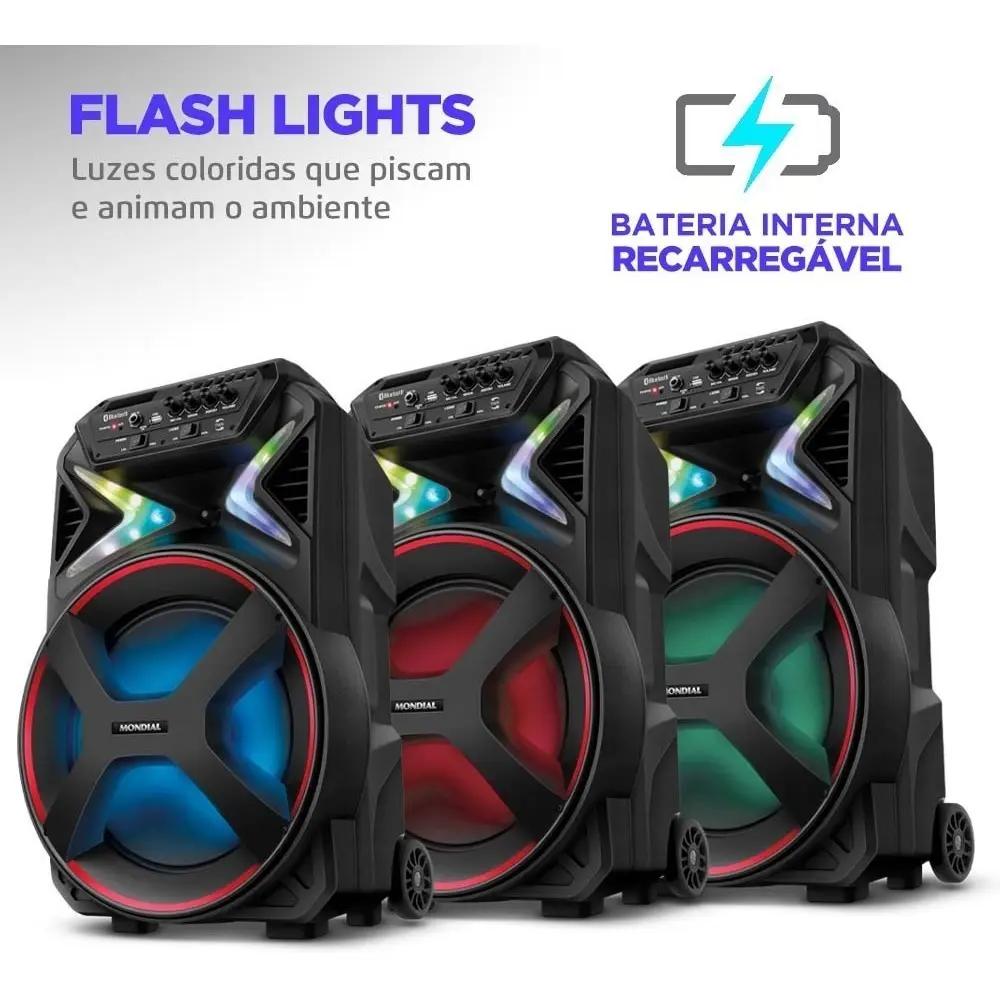 Caixa Amplificada Connect Lights Cm-400 Mondial Cor Preto
