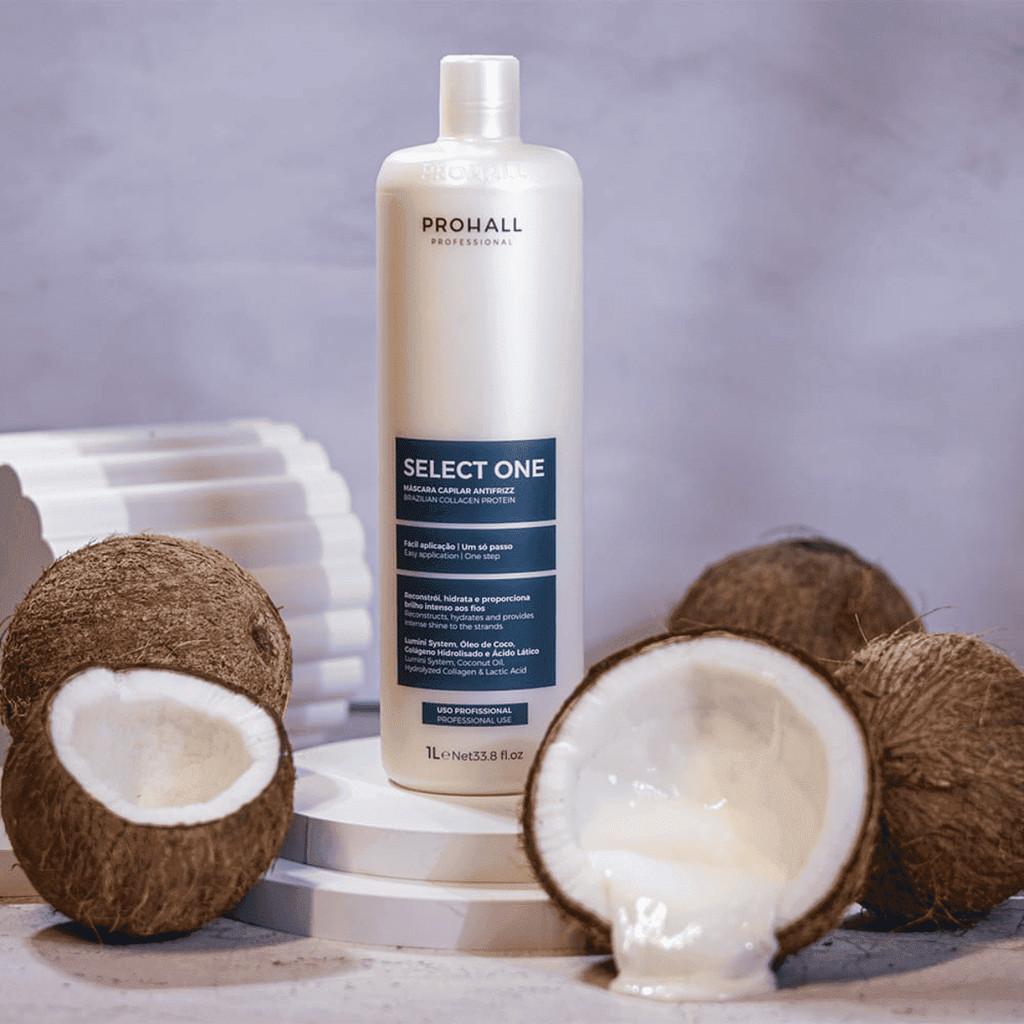Select One 1l Prohall Máscara Capilar Organica Antifrizz + Brinde