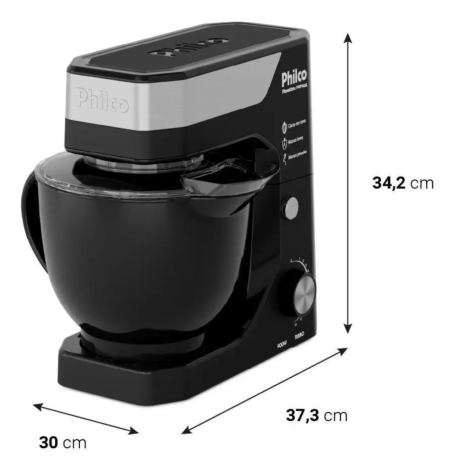 Batedeira Planetária Philco 900W 5L Preta 12 Velocidades Turbo PBP90A