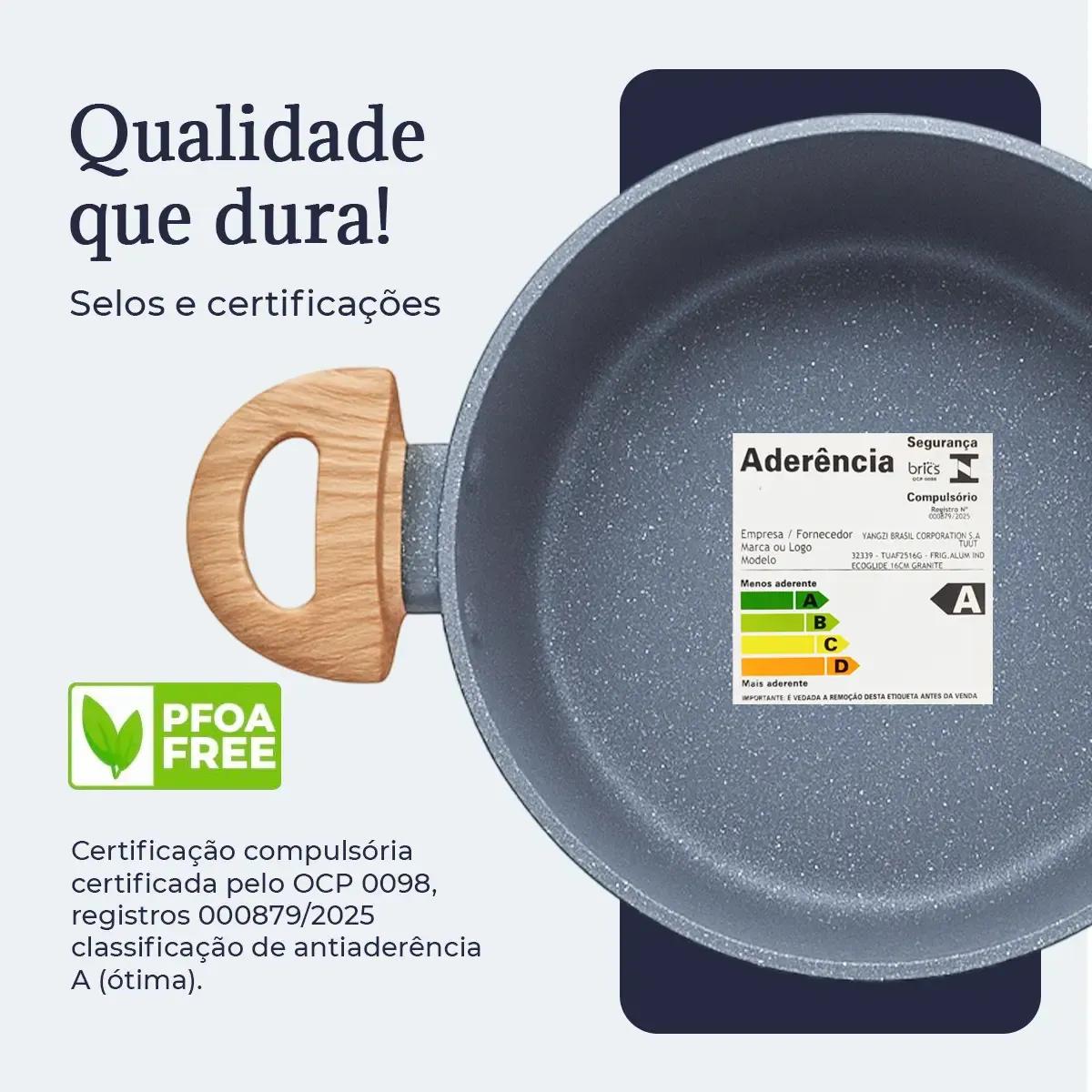 Jogo De Panelas Induçao Antiaderente Cerâmica 10 Peças Ppg Pfoa Free Grafite