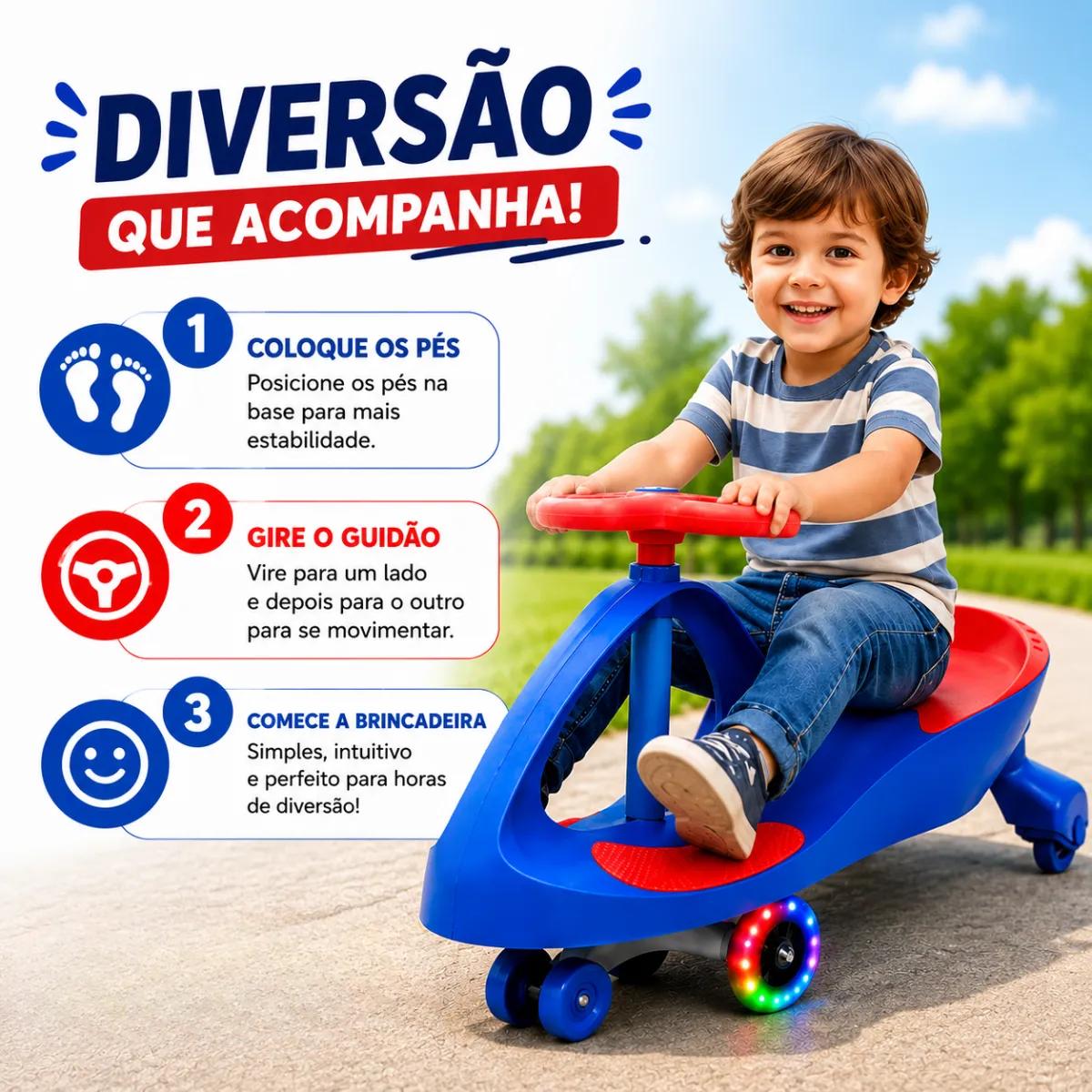 Carrinho De Rolima Com Rodas Giratórias 360 Infantil Unitoys